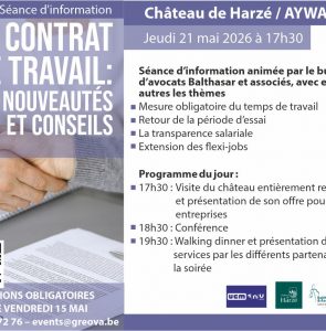 Le contrat de travail évolue : êtes-vous à jour ? | Invitation soirée info & réseautage (21 mai)
