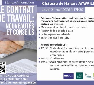 Le contrat de travail évolue : êtes-vous à jour ? | Invitation soirée info & réseautage (21 mai)
